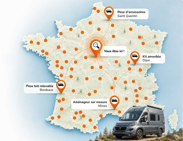 Carte de France des aménageurs référencés
