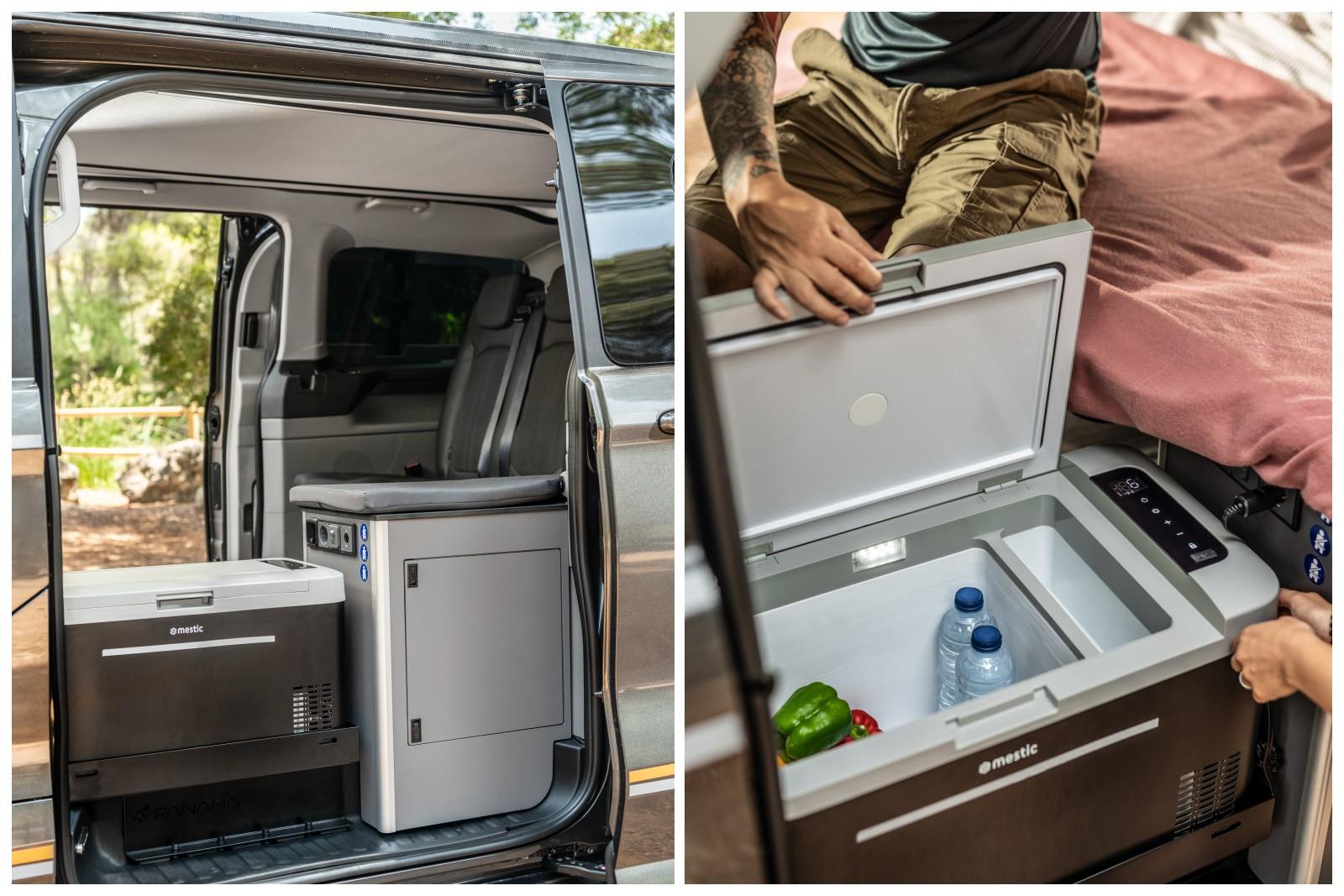 En option, Panama propose un petit frigo à compression 24 L, qui vient se fixer au plancher.