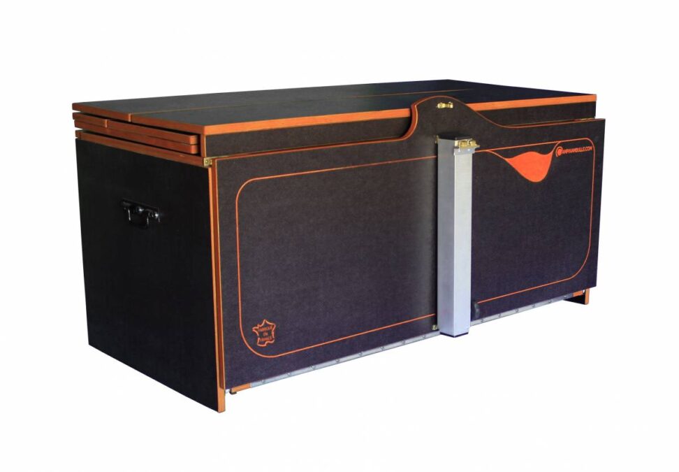 La malle Campi-Cuisine-Car prête à embarquer (100 x 61 x 47 cm)