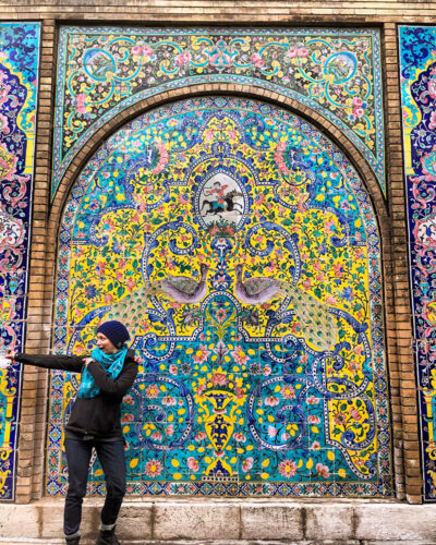 Scène de chasse traditionnelle au palais de Golestan, à Téhéran.