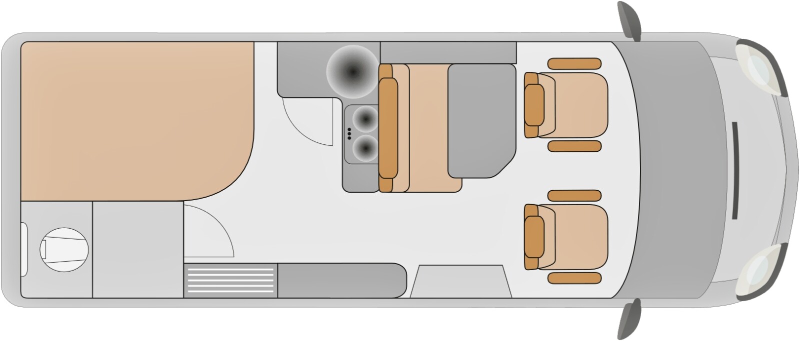 Implantation Jour de l'Affinity (6,36 m) sur Fiat Ducato 2,3 l 160 ch