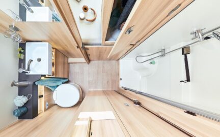 Voici la salle d'eau du Camper Van XL version 2020...