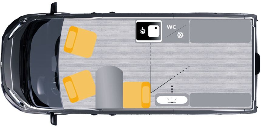 Furgok Gran Camper 540 sur Fiat Ducato (5,40 m) version jour