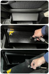 Ce coffre-fort logé dans la portière côté passager protégera vos effets personnels de toute tentation