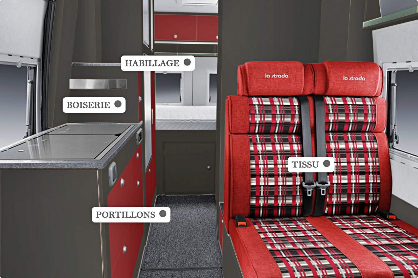 En quelques clics, le configurateur du site <span style="color: #fb5000;"><a style="color: #fb5000;" href="https://www.lastrada-mobile.de/fr/configurateur" target="_blank" rel="noopener noreferrer">La Strada</a></span> vous permet de composer votre propre ambiance intérieure.