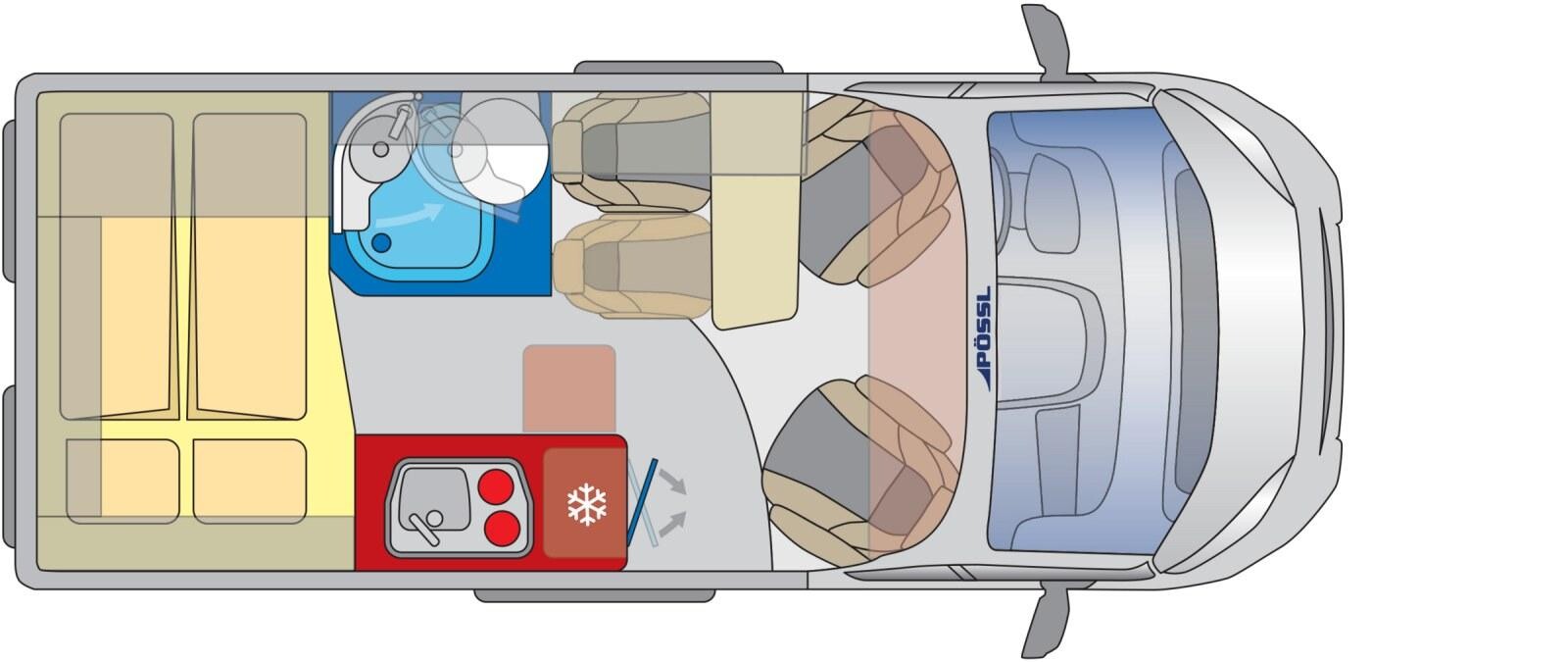 Pössl Summit Shine 540 (5,41 m) avec lit transversal