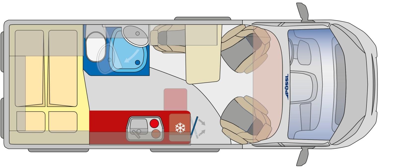 Pössl Summit Shine 600 (5,99 m) avec lit transversal