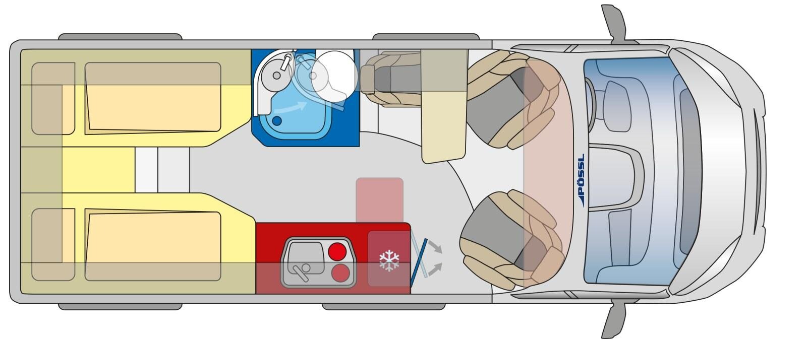 Pössl Summit Shine 600L (5,99 m) avec lits jumeaux