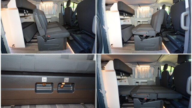 Transformation de la banquette en couchage double.