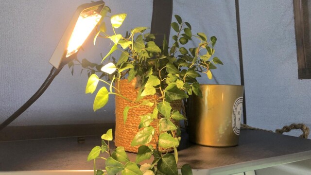 Deux lampes à LED multidirectionnelles assurent l'éclairage en partie haute.