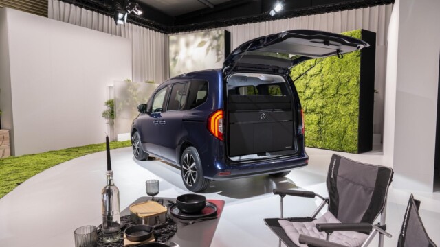 Comme évoqué lors de sa présentation en août, le module Marco Polo pourra s’installer prochainement sur la Classe T, mais aussi sur l’EQT, de 4,50m de long. ? Mercedes-Benz