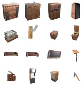 Esprit "Lego" avec pas moins de 56 modules à la carte, prêts à être clipser dans un fourgon Castello