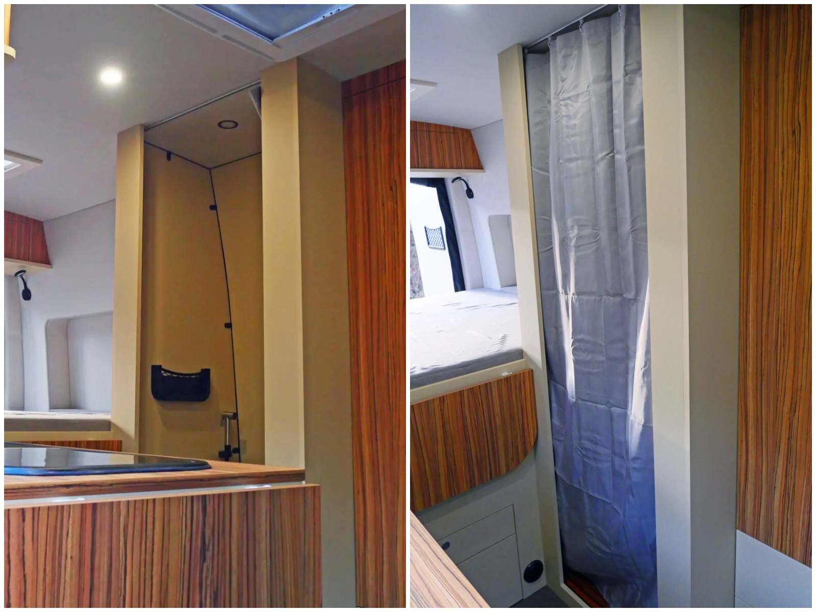 La douche sans porte encombrante.