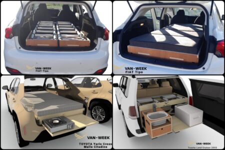 Plusieurs versions de malles de voyage Van Week, selon le modèle du véhicule et les besoins de l'utilisateur