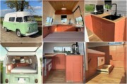 VW Combi T2b rehaussé, à la déco vintage.