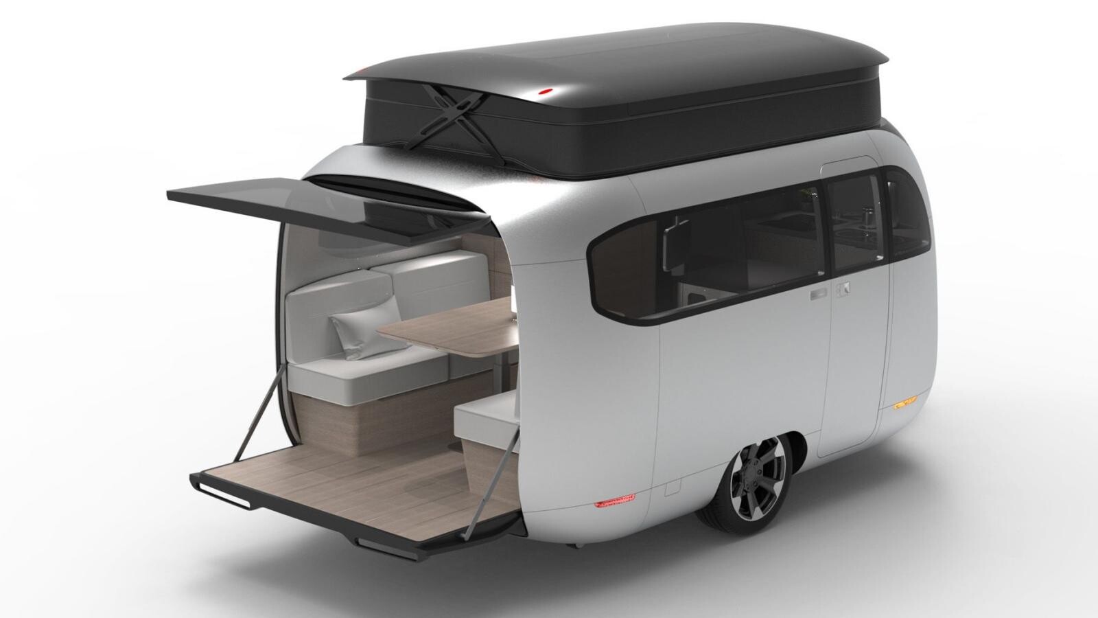 Prototype de caravane Airstream x Porsche