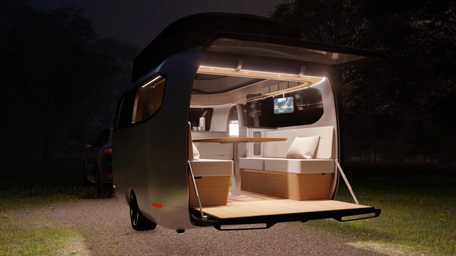 Prototype de caravane Airstream x Porsche
