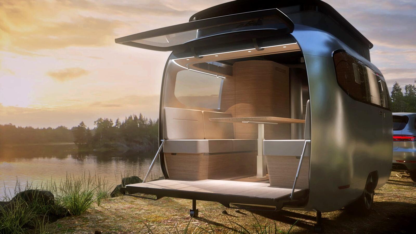 Prototype de caravane Airstream x Porsche