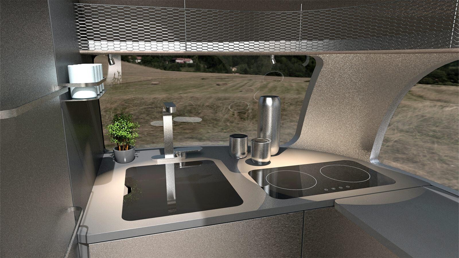 En adéquation avec les lignes extérieures, la cuisine adopte un design moderne