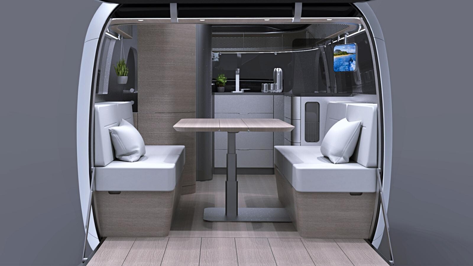 Prototype de caravane Airstream x Porsche