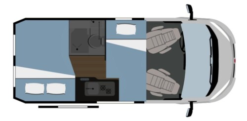 Rimor Horus 54 - Nuit : couchage lit transversal