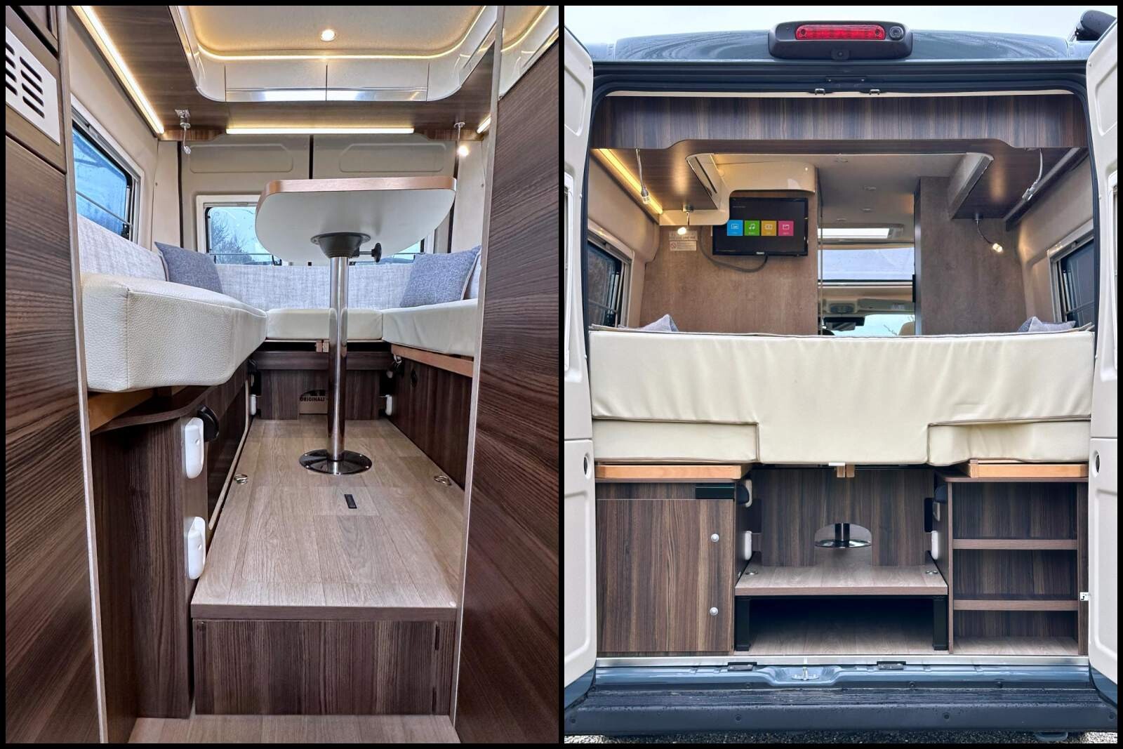 Le double plancher est accessible de part et d'autre : un portillon depuis l'intérieur, en ouvrant les portes depuis l'extérieur.