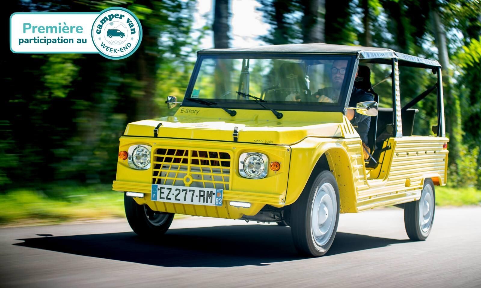 Chic, originale, rétro et 100% made in France, l'E-Story est une fidèle réplique de la Méhari. Mêmes dimensions, mêmes châssis et suspensions, cette version électrique est homologuée quadricycle lourd (permis B1).