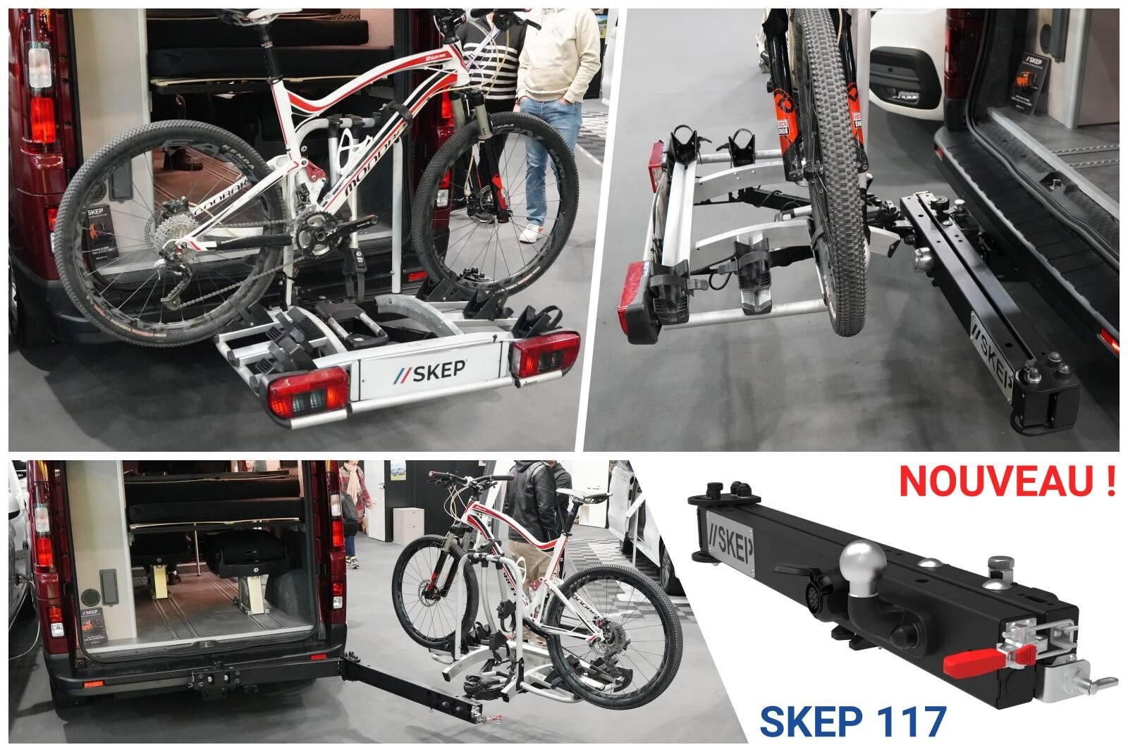 Ce robuste bras articulé se monte en 5 minutes sur la boule d'attelage, il supporte jusqu'à 80 kg (porte-vélos + vélos) et pivote facilement pour pouvoir accéder aux portes arrière.