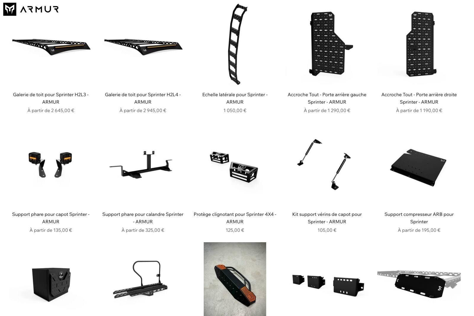 La boutique d'accessoires Armur propose un grand nombre d'équipements pour Sprinter ou plus spécifiquement pour le Hymer Grand Canyon S (https://www.armur.shop/).