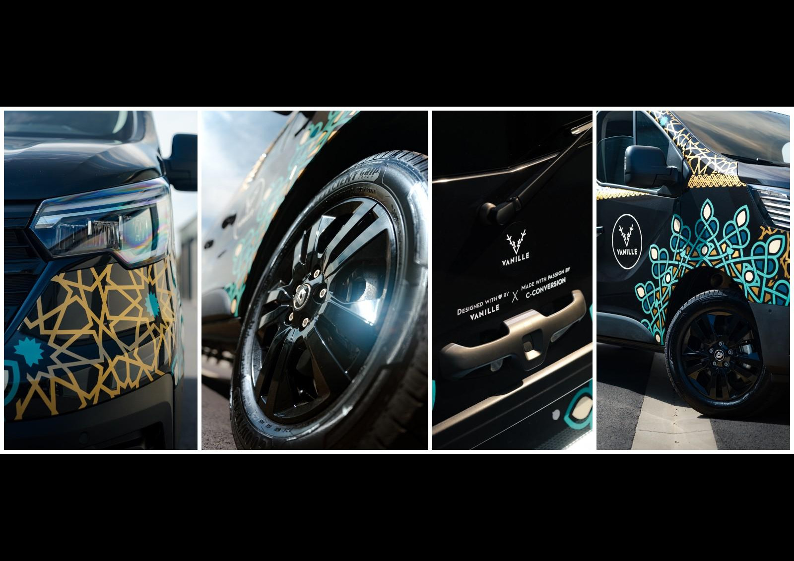 Le Renault Trafic est équipé de série de jantes, calandre et toit relevable de couleur noir; de vitres surteintées ou encore d'un seuil de coffre en inox... © Adrien Boscher