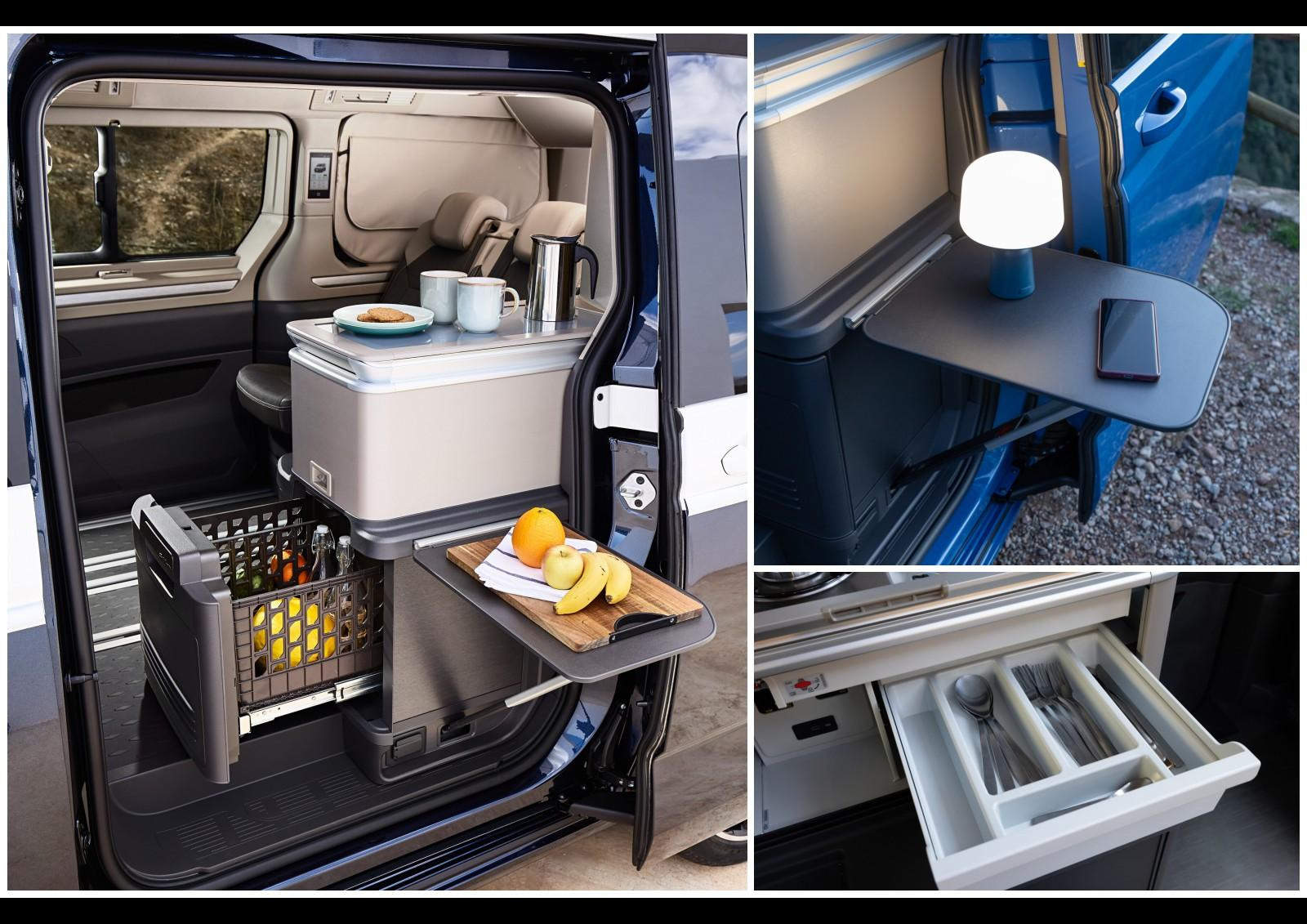 Si ce California ne compte plus qu'une table, il gagne une petite tablette multi-positions. On pourra la fixer sur les trois façades du meuble cuisine (intérieur/extérieur/flanc).