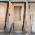 DREAMER Fun D55 "20 ans" - Quand elle n'est pas utilisée, la douche Modul'Space loge une astucieuse penderie pivotante.