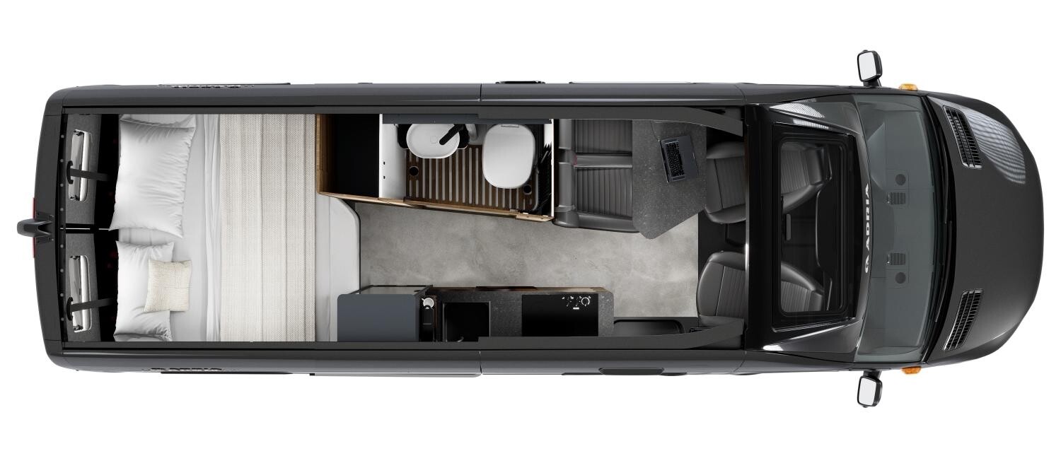 Implantation de l'ADRIA SUPERTWIN 4x4 700 SGX sur Mercedes Sprinter 6,98 m