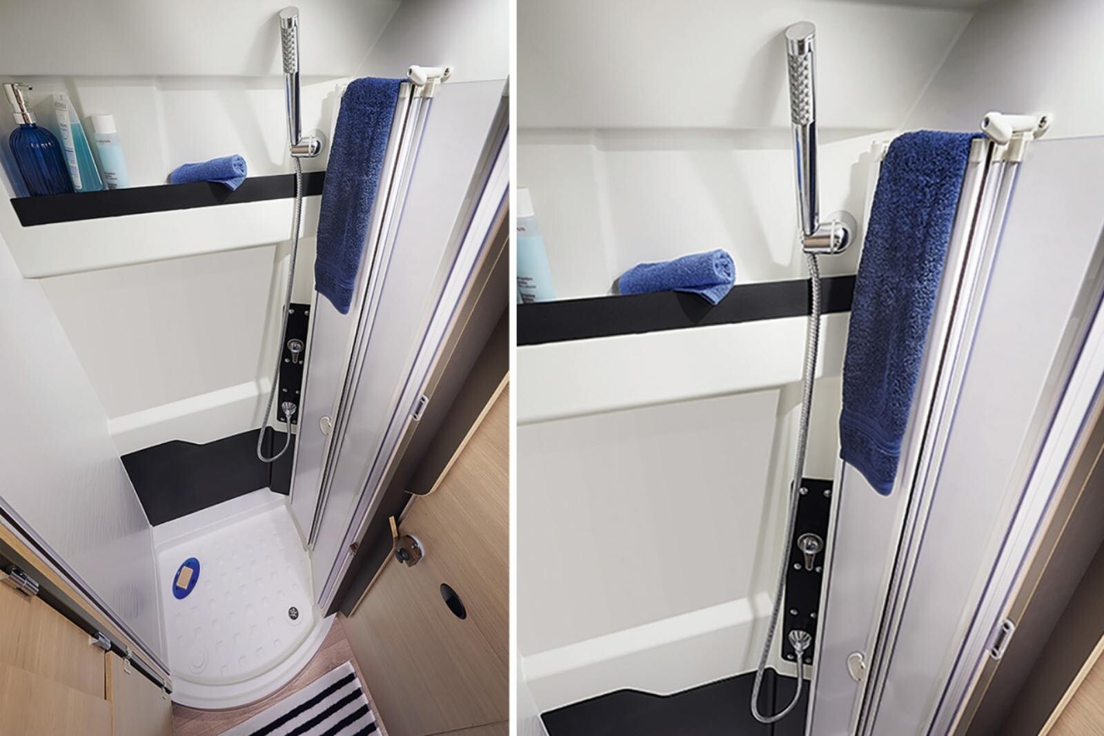 ...et côté opposé, la douche séparée.