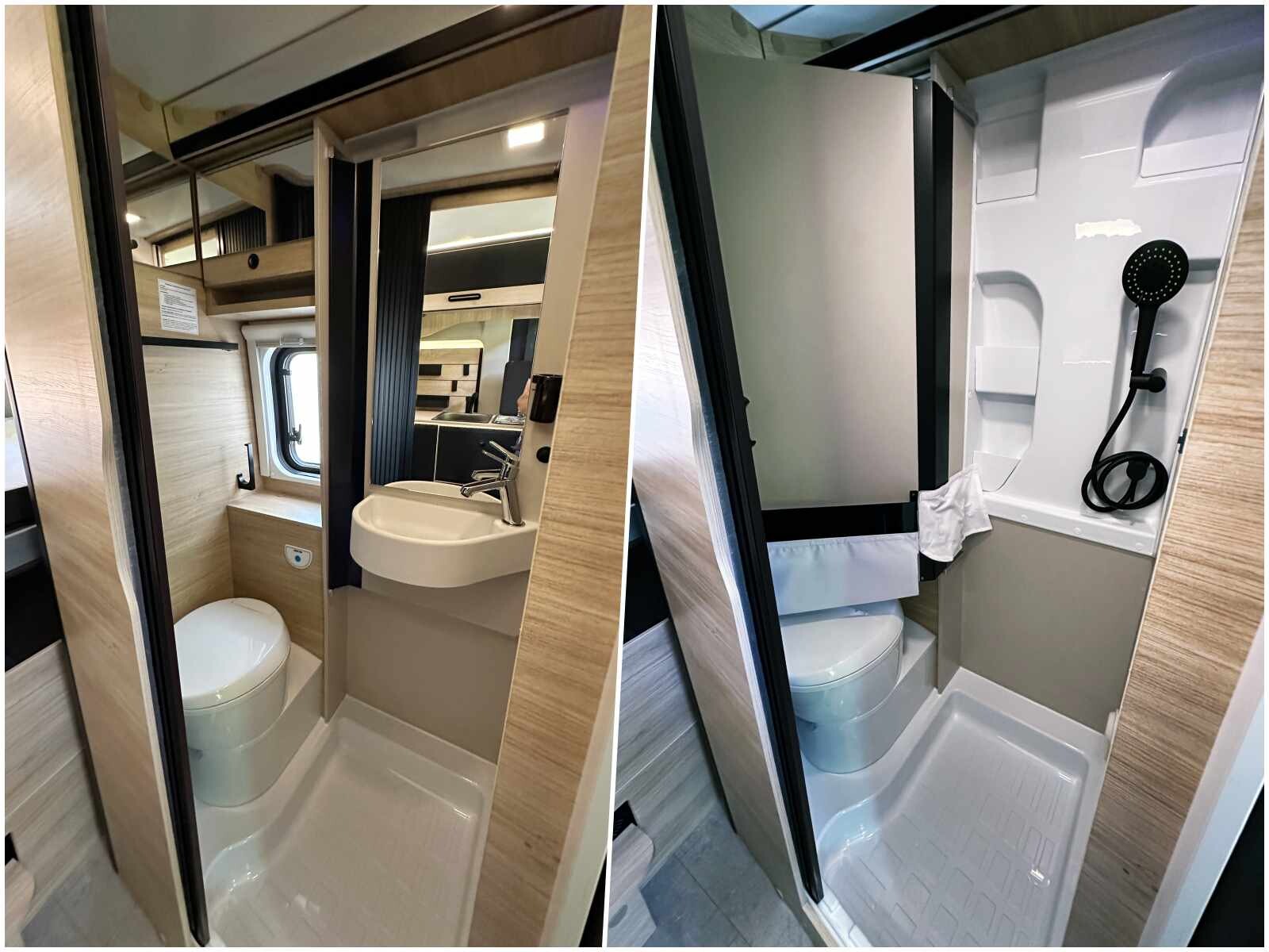 La salle de bain vario est commune à tous les modèles Chausson et Challenger proposés en finition Sport.